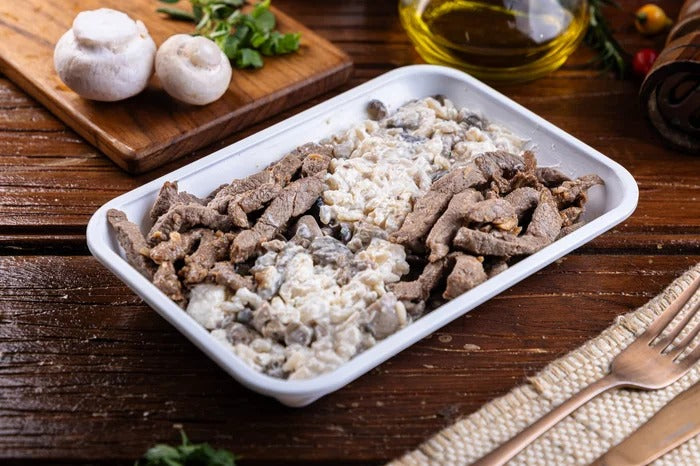 RISOTO DE COGUMELOS COM FILÉ MIGNON