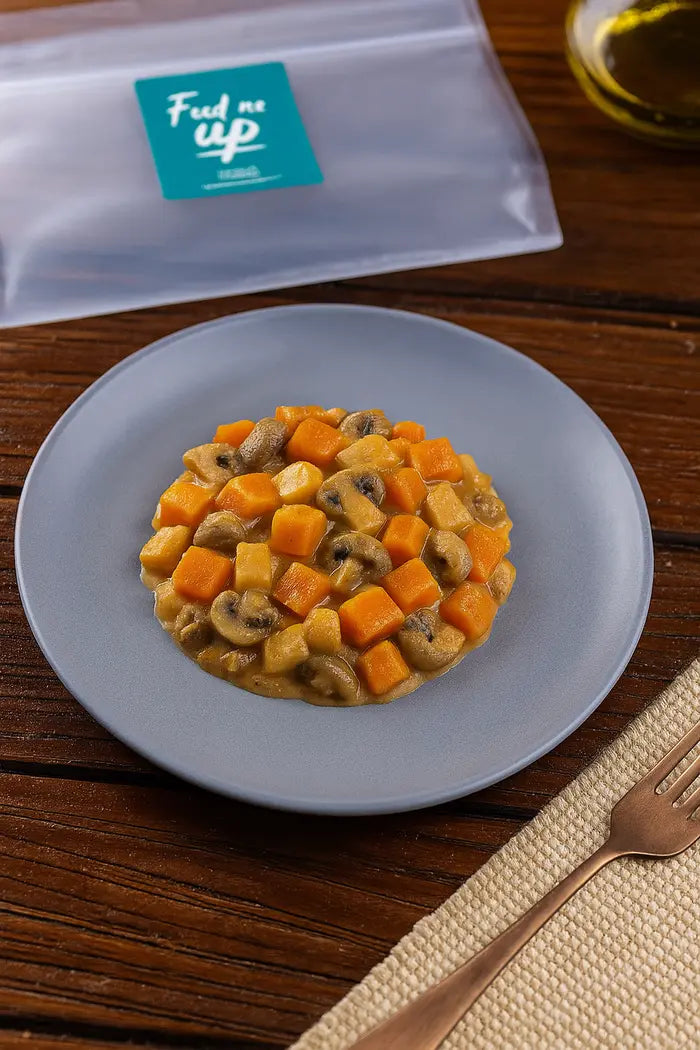PORÇÃO DE STROGONOFF VEGETARIANO 100GR